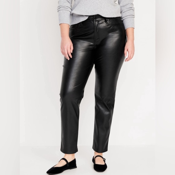 NWT! Black Jack High-Waisted OG Straight Faux-Leather Ankle Pants - 6 TALL 💛 - Picture 5 of 9